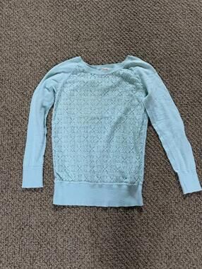 Mossimo light blue lace sweater with diamond pattern
